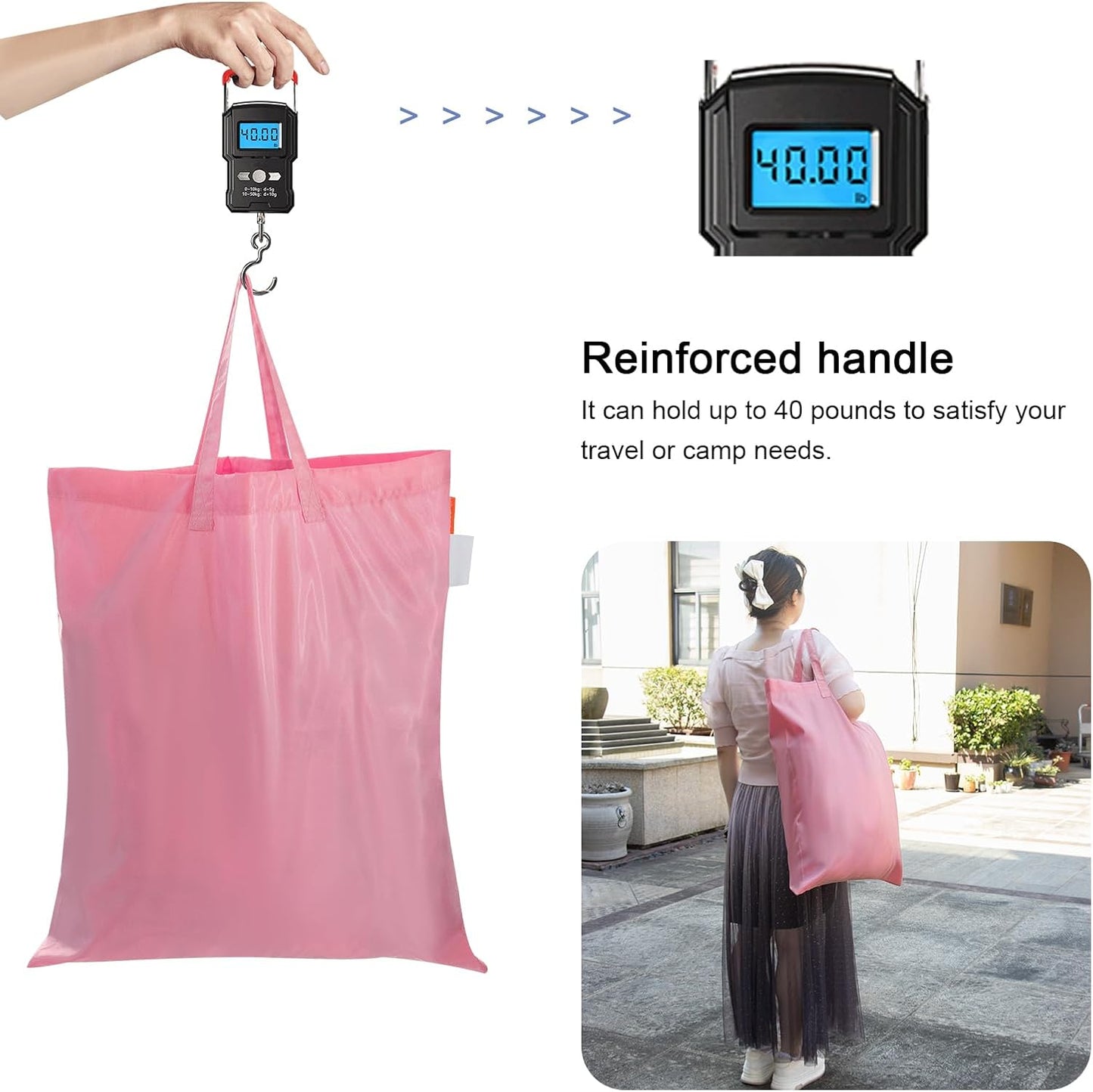 Polecasa Small Heavy Duty Laundry Bag with 130gsm Tear Resistant Fabric and Handles, Easy to Carry Durable Dirty Clothes Drawstring Bag, Perfect for College Dorm, Travel 21”x24”, Pink