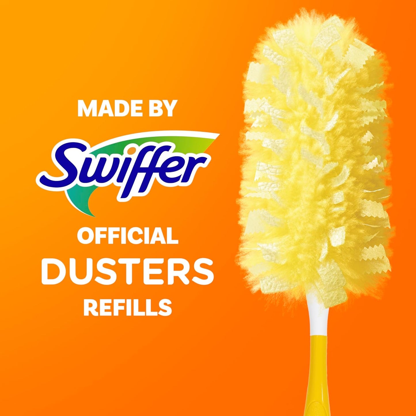 Swiffer Dusters Refill for Cleaning, Feather & Microfiber Duster Disposable Alternative, For Dusting Furniture, Blinds, Ceiling Fans, Walls, Helps Remove Allergens, Heavy Duty, Unscented, 11ct