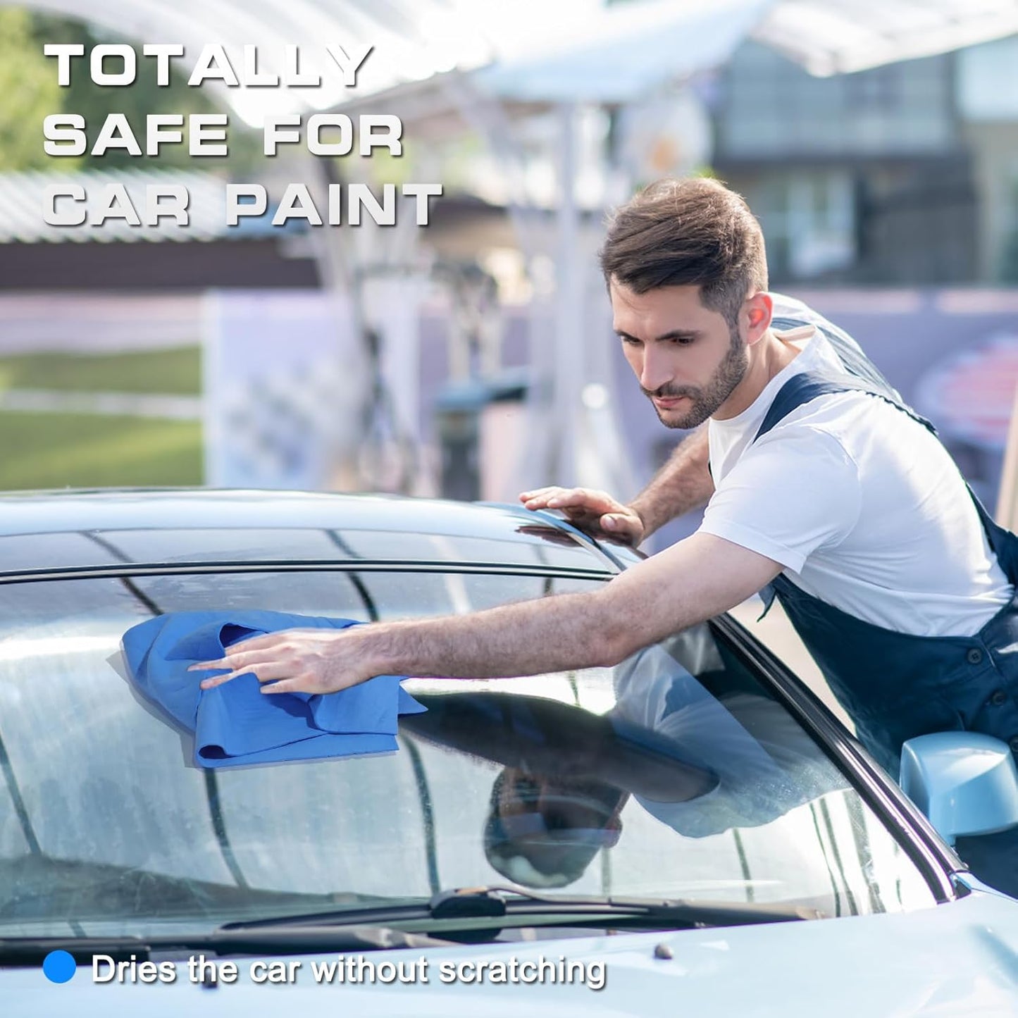 JOYFUL&HOPEFUL Car Shammy Cloth for Cleaning 4pk,26"x17",Absorber Synthetic Drying Chamois for Car,Reusable,Ultra Soft,Spot-Free,Scratch-Free,Lint-Free Chamois Towel