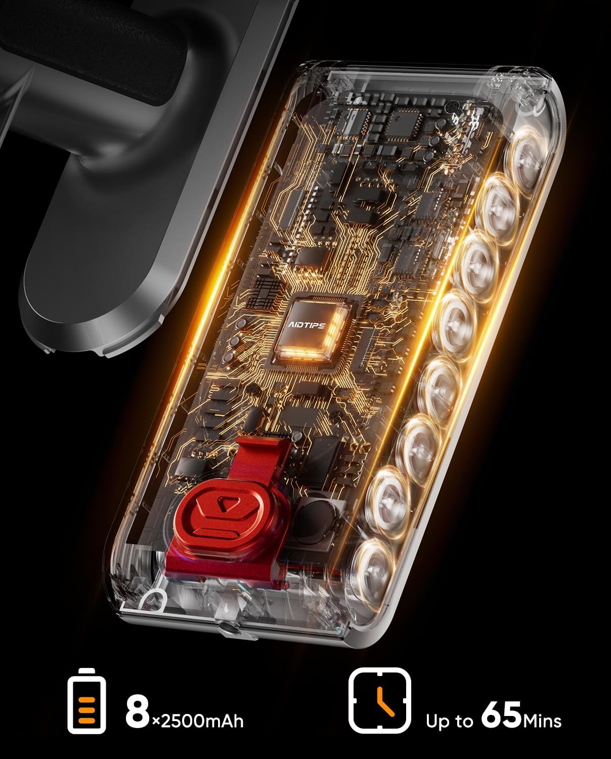 Cordless Vacuum Cleaner, 600W/50KPA, Max 70 Mins Runtime, Self-Standing Vacuum Cleaners for Home, Anti-Tangle Stick Vacuum, Smart Display Vacuum Cordless with 1.8L Cup for Pet Hair/Carpet (Red)