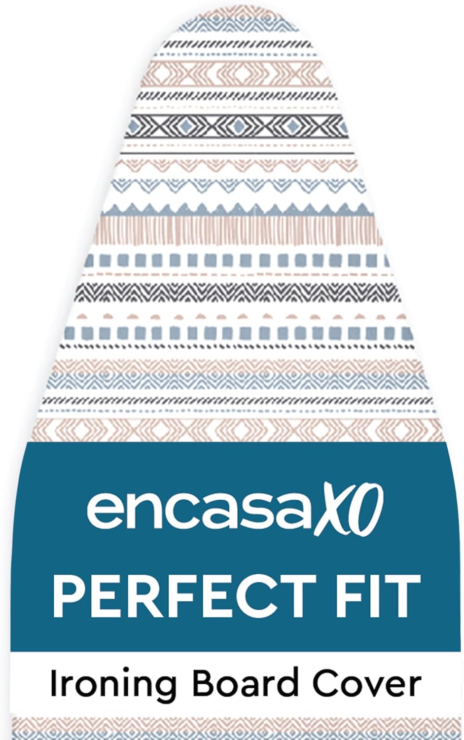 Encasa XO Ironing Board Cover and Pad 49"x18" - Thick 3mm Felt Padding, Drawstring Tightening & Lock, Easy Fit, Scorch & Stain Resistant, Fits Wide Ironing Board - Aztec