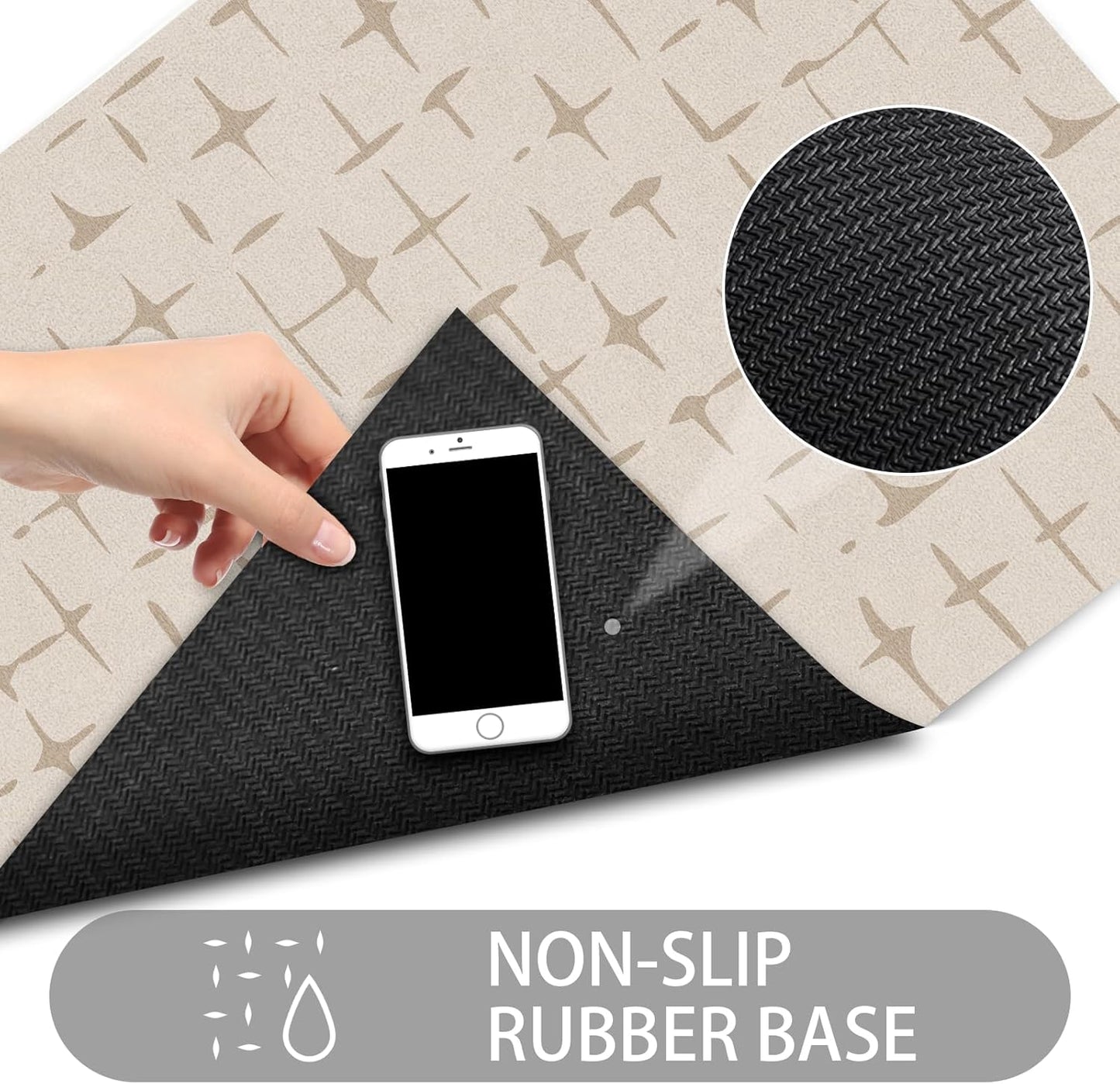 Ultra Thin Door Mat Indoor Entrance, 1/10 in Thin Door Mats for Inside Entry, Non-Slip Rubber Backing Washable Doormat, Fade Resistant, Absorbent, Low Profile Dirt Trapper, 30"X17"