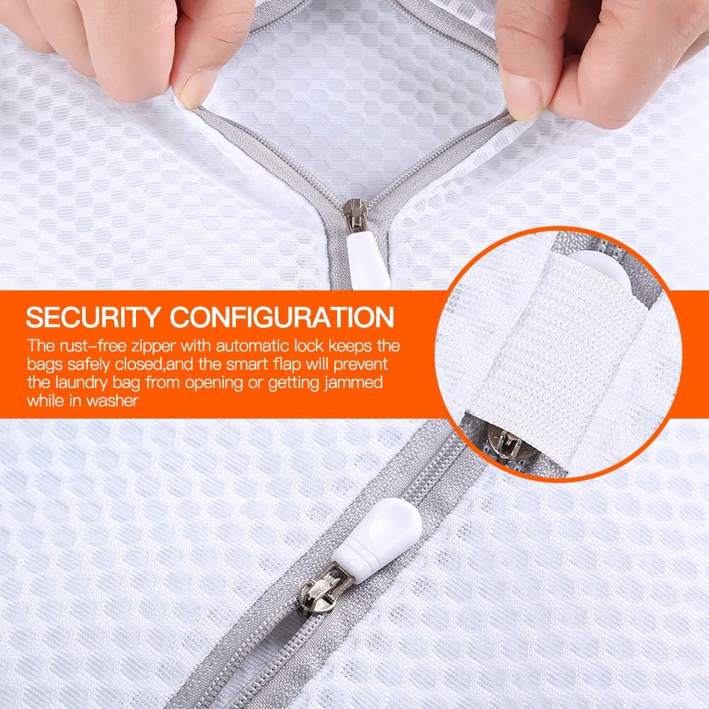 Kimmama Small Laundry Bags Mesh Wash Bag, Lingerie Bags for Washing Delicates, Net Washer Sack with Zipper, Dryer Pouch for Cleaning and Drying Cloths, Garment, Sweater, Bra, Pant, Sock, Toys, Gloves