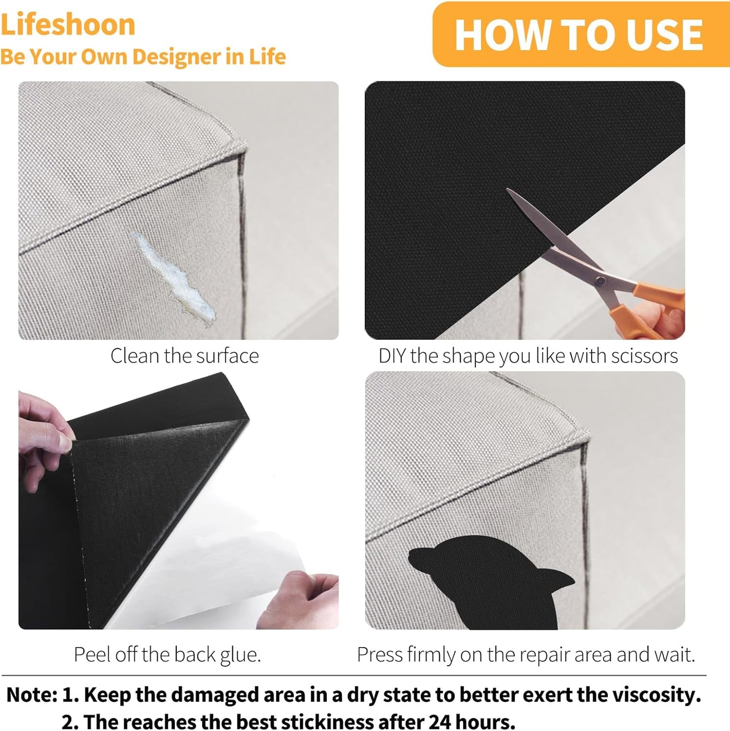 Fabric Repair Patches, 35X79 Inch Canvas Self-Adhesive Fabric Patches Tape Durable, DIY Large Canvas Repair for Sofa, Couches, Furniture, Chair, Clothing （35X79 Inch, White）