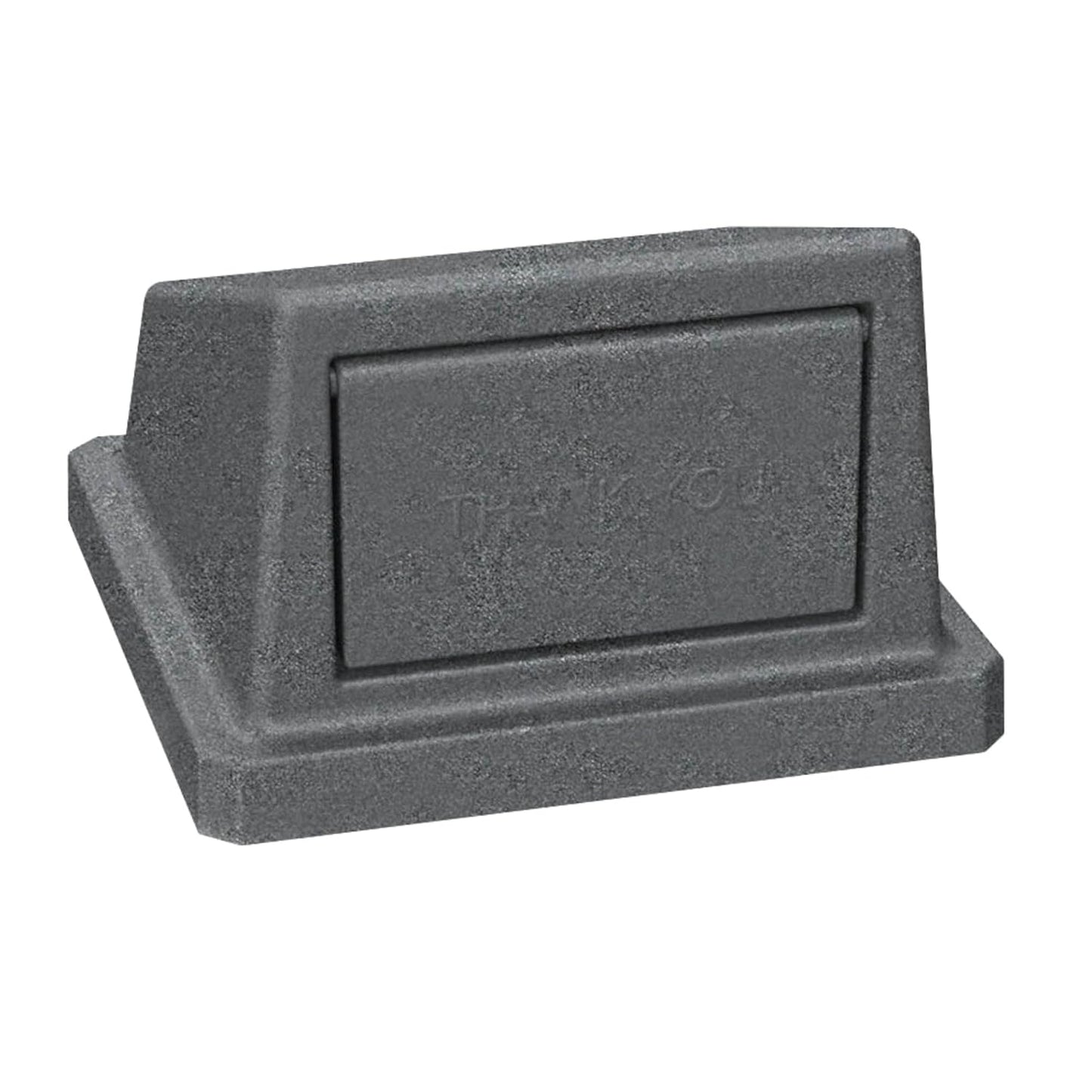 32 Gallon Square Slatted 100% Recycled Plastic Heavy-Duty Commercial Outdoor or Indoor Trash Can with Push Top Lid | Great for Schools and Businesses - Dark Granite