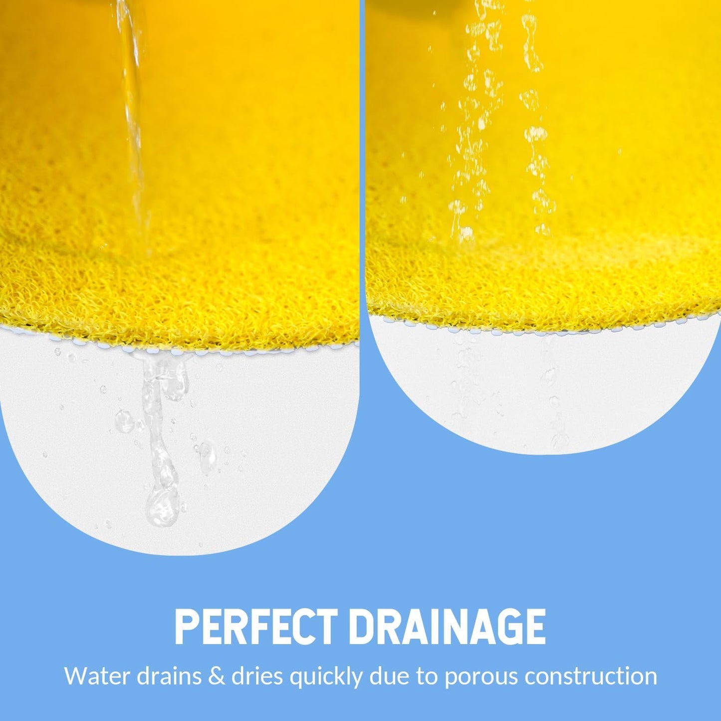 Non-Slip Bathtub Mat, Anti Slip Shower Mat, Fast Drying Bathtub Mats, Foot Scrubber Mat, Anti Slip Mat for Tub, Floor, Bathroom, Kitchen, Home, Hotel (Yellow 36"×24")