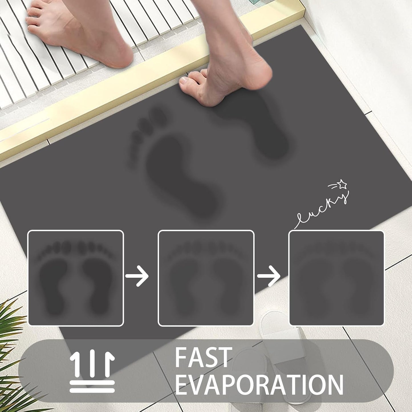 Ultra Thin Door Mat Indoor Entrance, 1/10 in Thin Door Mats for Inside Entry, Non-Slip Rubber Backing Doormat, Absorbent, Quick-Dry, Washable, Low Profile Entryway Mat, 30"X17",Black