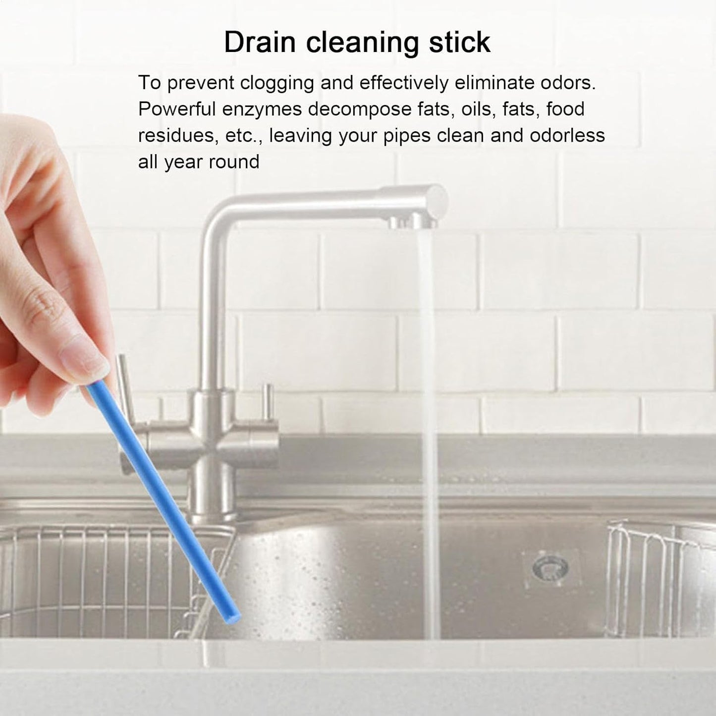 Drain Clog Remover Stick - Drain Clog Remover Tool - Anti-Gnat Unclogger for Descaling Sink Water Pipe Indoor Bathroom Toilet Tub Home