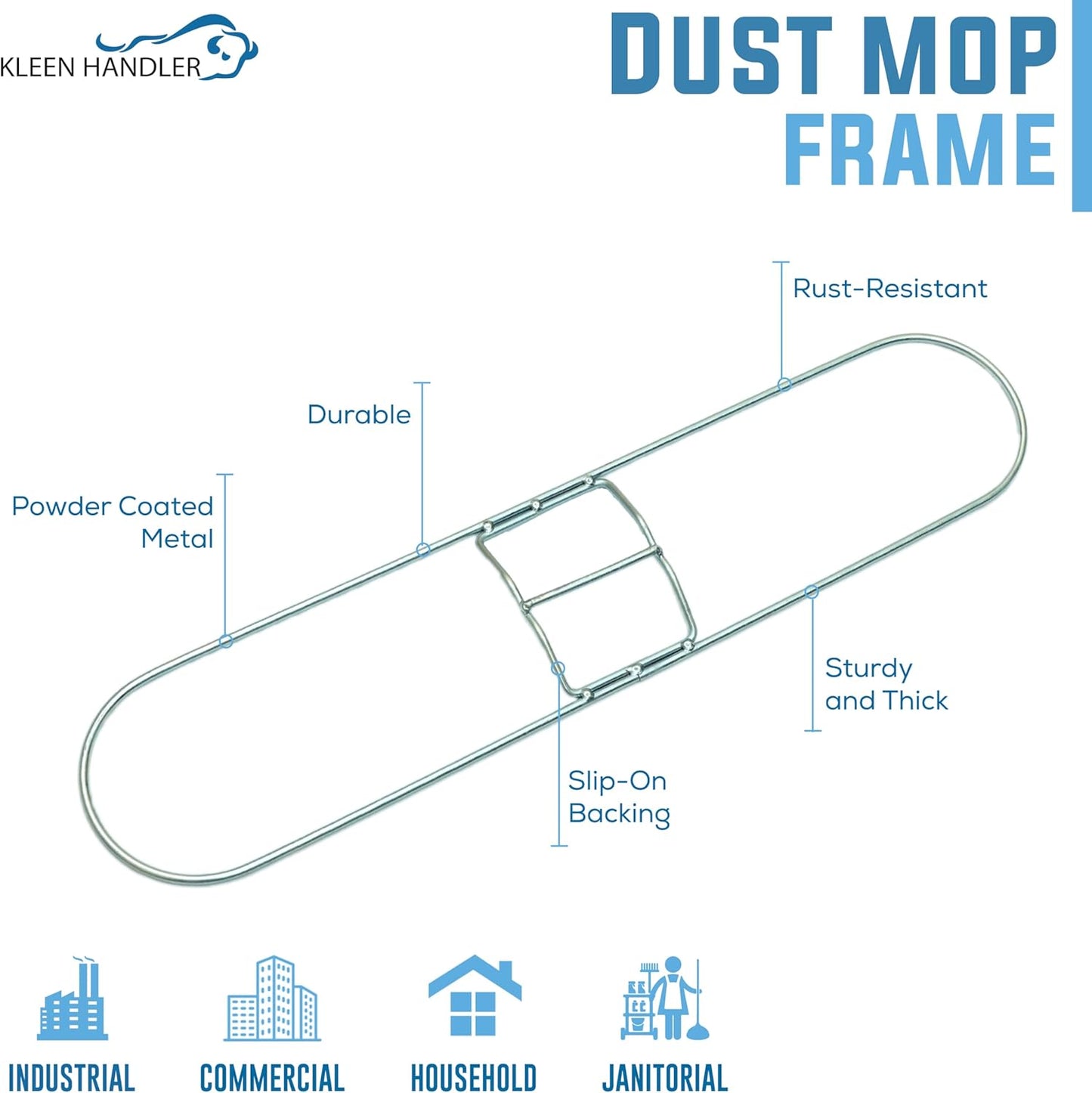 Kleen Handler 18 Inch Commercial Dust Mop Frame (3 Pack)