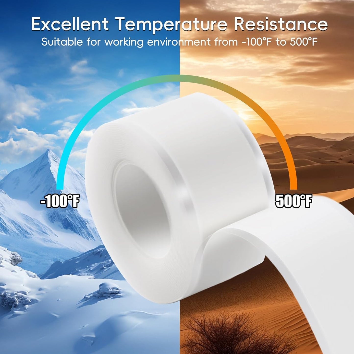 Self Fusing Silicone Tape 4 Rolls 1 in x 10' White Waterproof Rescue Tape Rubber Leak Silicone Self-amalgamating Tape for Plumbing, Sealing Pipes, Hose Repair, Outdoor Coax and Tool Fixation