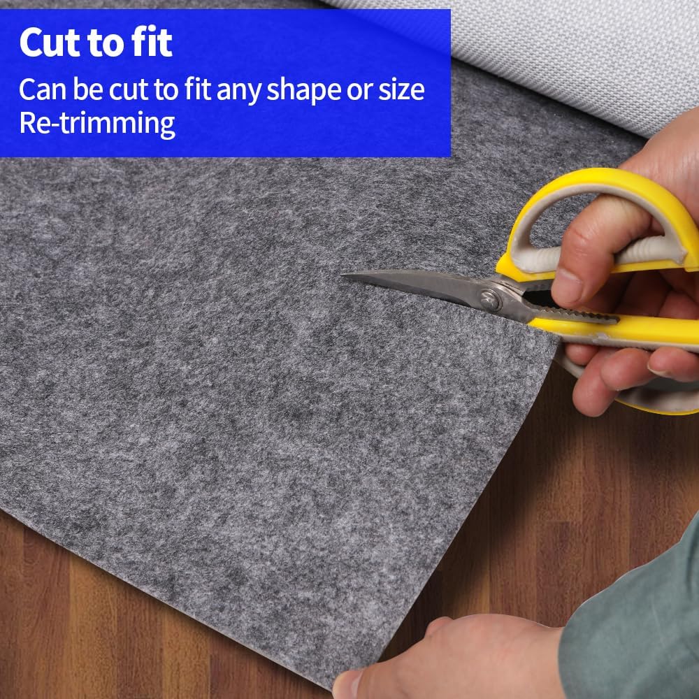 100% Waterproof Non-Slip Rug Pad 6x9 for Large Area Rugs Durable Felt Floor Protection pad for All Floors, Suitable for Cutting. Rug Pads Keep Rugs in Place and Provide Cushioning