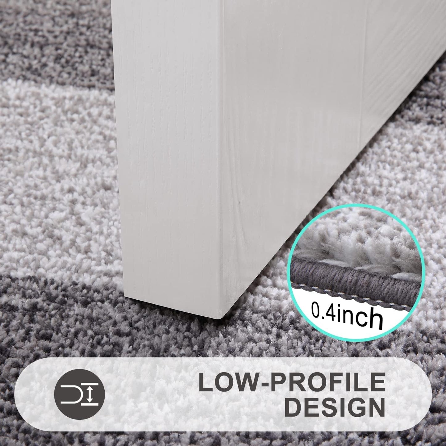 Kitinjoy Indoor Outdoor Door Mat, 40x32 Non-Slip Absorbent Dirt Trapper, Low-Profile Washable Inside Entrance Front Floor Mat, Sturdy Soft Entry Doormats for Entryway, Grey