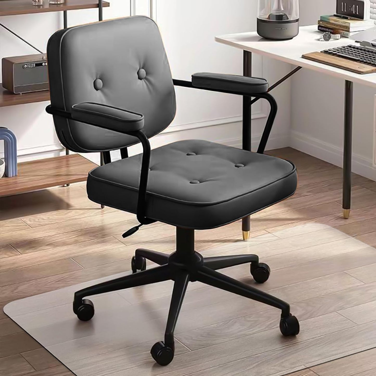 Kuyal Chair Mat for Hardwood Floor,46 x 53 inches Rectangle Desk Durable Wood/Tile Protection Mat for Rolling Chairs, Non-Studded Bottom