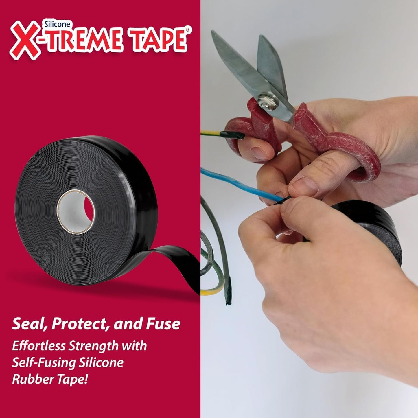 X-Treme Tape MOCAP Heavy Duty Waterproof Self Fusing Silicone Rubber Tape for Hose, Pipe, Electrical, Automotive, Outdoor, and Repairs - Leak Proof, Insulating - 1-1/2 Inch x 36 Ft Roll - Black