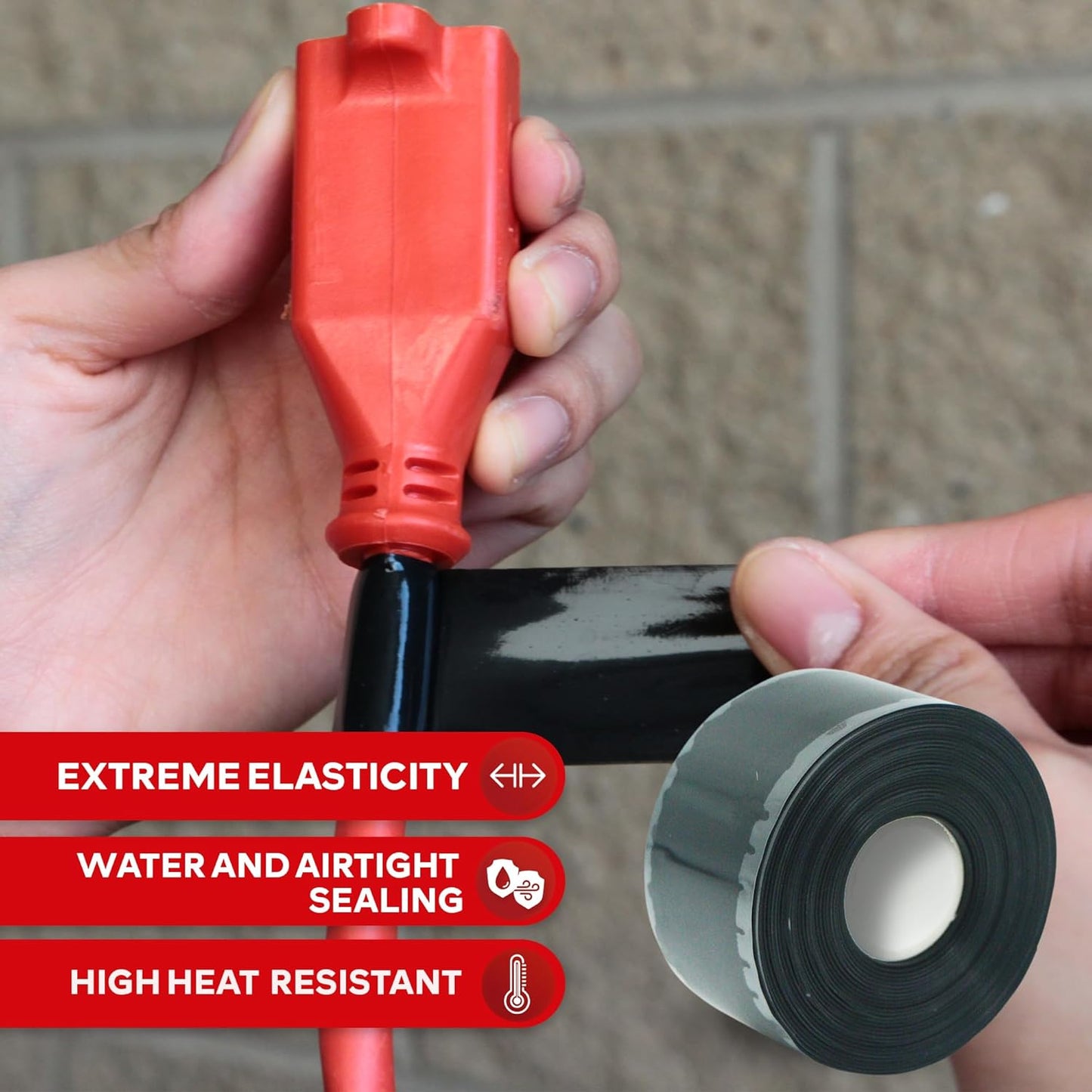 XFasten Self-fusing Silicone Tape Pro, Black, 1.5-Inch x 15-Feet, 30mils Weatherproof Silicone Rubber Sealing Tape for Outdoor Coax, Electrical Cable, Radiator Hose, Pipe Leaks and Emergency Repairs