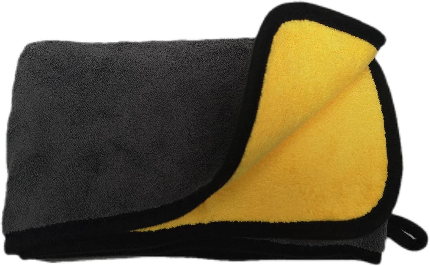 Large Microfiber Drying Towel for Car, Great Thick Soft Plush Towels, 36 x 24inches 800GSM Thickness, Quality, Washable, Absorbency No Scratch Lint Free Drying Towel (36 x 24inches,Grey-Yellow,1pack)