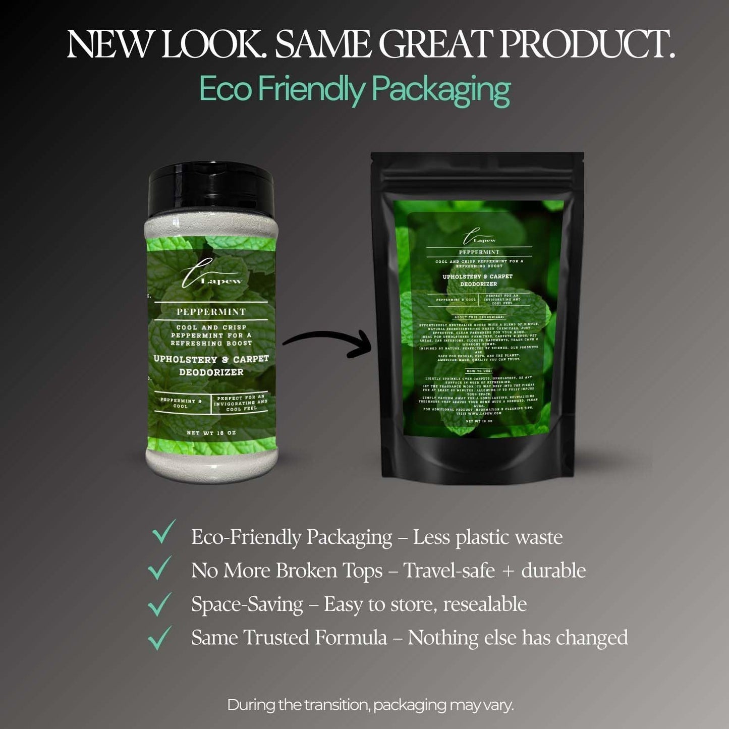 Peppermint Carpet Freshener Powder: Powerful Odor Eliminator for Home, Upholstery Deodorizer, Carpet Deodorizer, Pet Urine, Cat Litter Box - Peppermint Fragrance