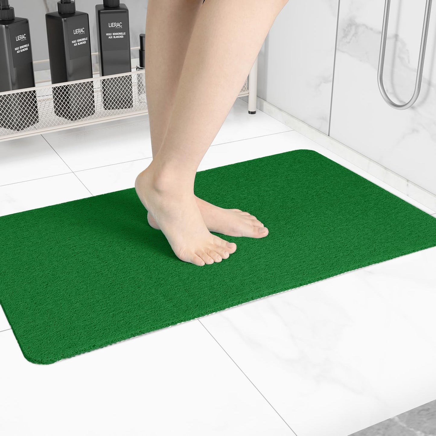Non-Slip Bathtub Mat, Anti Slip Shower Mat, Fast Drying Bathtub Mats, Foot Scrubber Mat, Anti Slip Mat for Tub, Floor, Bathroom, Kitchen, Home, Hotel (Dark Green 36"×24")