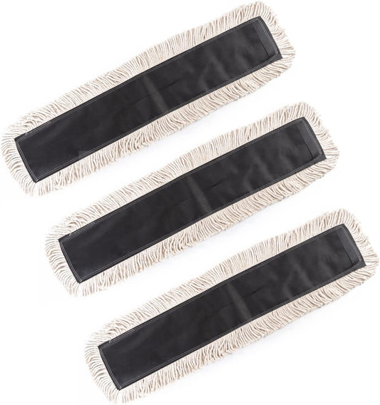 Matthew Cleaning 36'' High Strength Disposable Dust Mop Cotton Cut-end Yarn Mop Replacement Heads for Residential & Commercial Fit Standard Dust Mop Frames, Hardwood, Laminate, Concrete Floors 3Pack