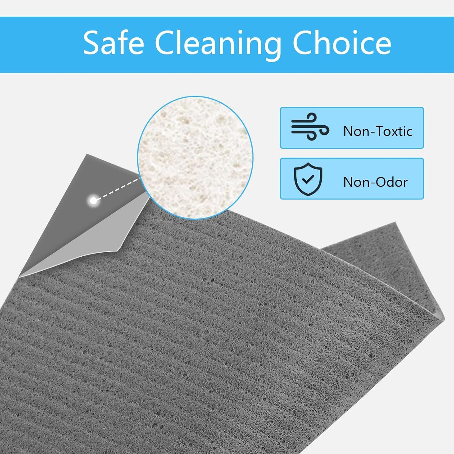 HOMEXCEL Swedish Dishcloths for Kitchen 10 Pack, Sponge Dish Cloth for Counters & Washing Dishes, Reusable and Absorbent Paper Towels, Grey