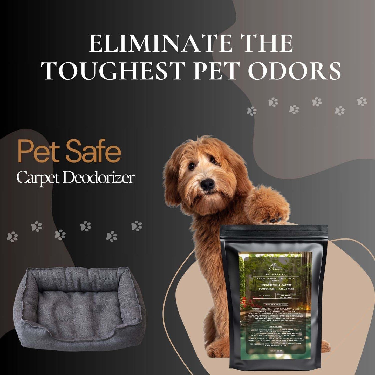 Spa Serenity Carpet Freshener Powder Refill 36 oz | Powerful Odor Eliminator for Home | Upholstery Deodorizer | Carpet Deodorizer | Pet Urine | Cat Litter Box