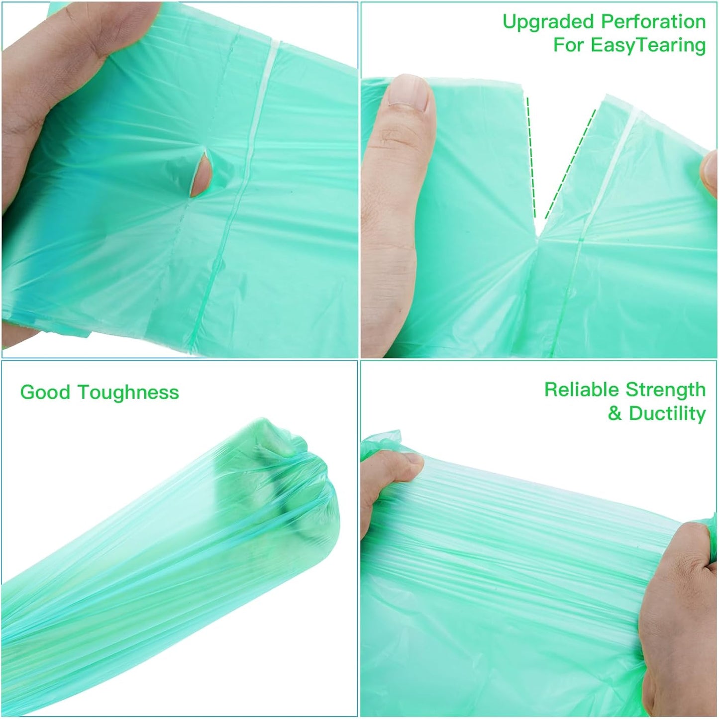 8 Gallon Medium Compostable Trash Bags - Strong Unscented Biodegradable Wastebasket Liners Thick Bathroom Garbage Bag for Kitchen Pet Car Inwaysin (Blue, 5Rolls 100 Count)