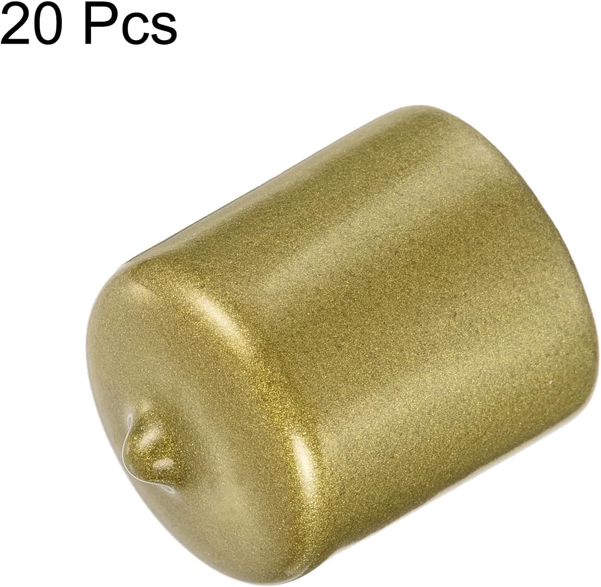 uxcell 20pcs Rubber End Caps 26mm(1 Inch) ID Vinyl Round Tube Bolt Cap Cover Thread Protectors Gold