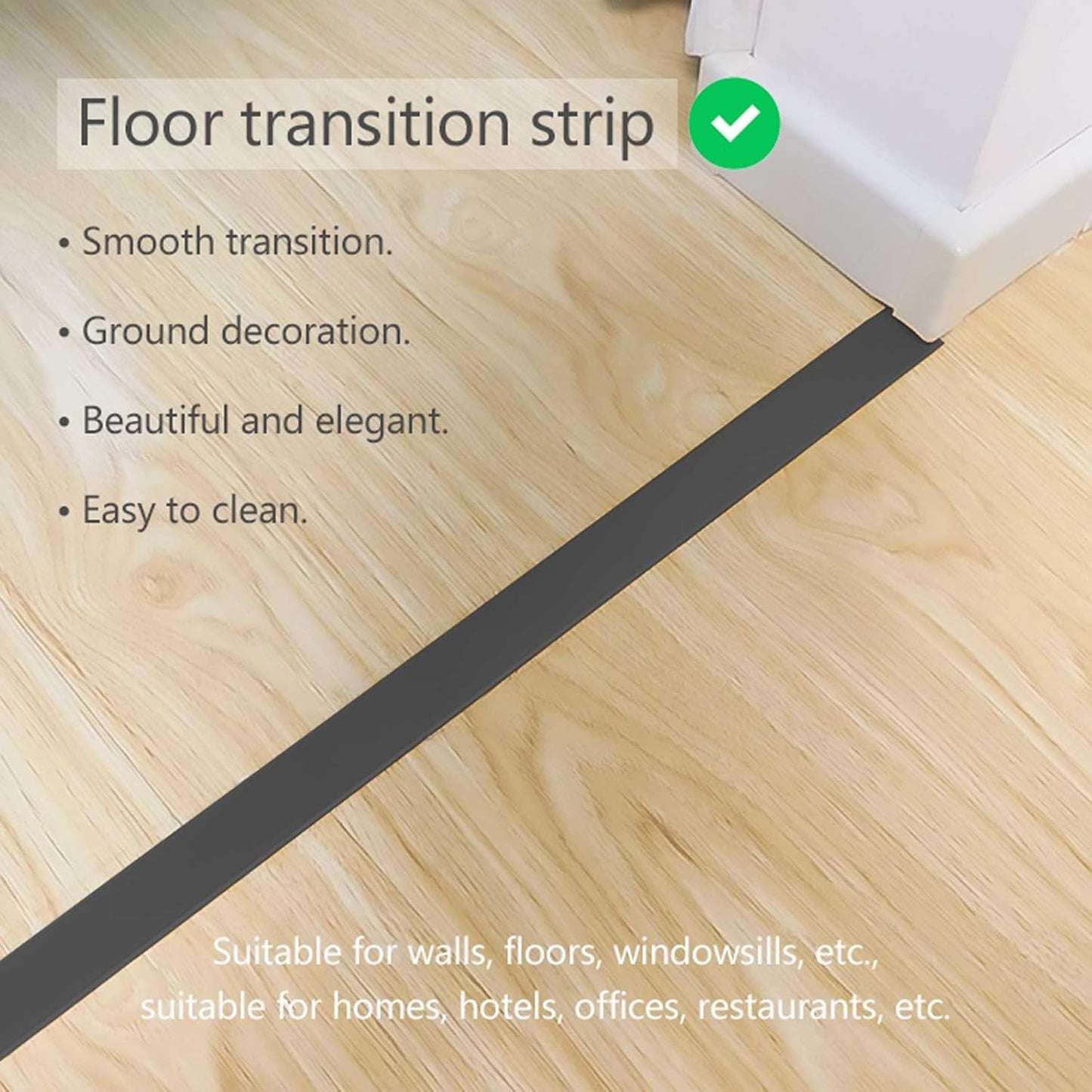 10Pcs Aluminum T Molding Floor Transition Strip, 48In Aluminum T Molding Trim, Floor Strip Floor Flat Divider Strip for Joining Floor Gaps, Threshold, Floor Tiles (Black, 4ft x 1.57in 10Pcs)