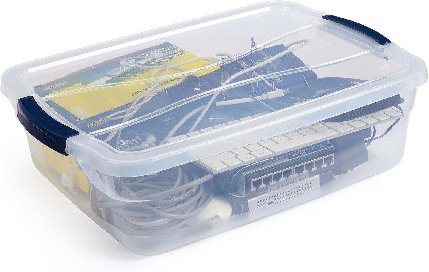 Rubbermaid Cleverstore 16 Qt Clear Storage Bins with Lids, 6-Pack, Stackable, BPA-Free, Made in USA