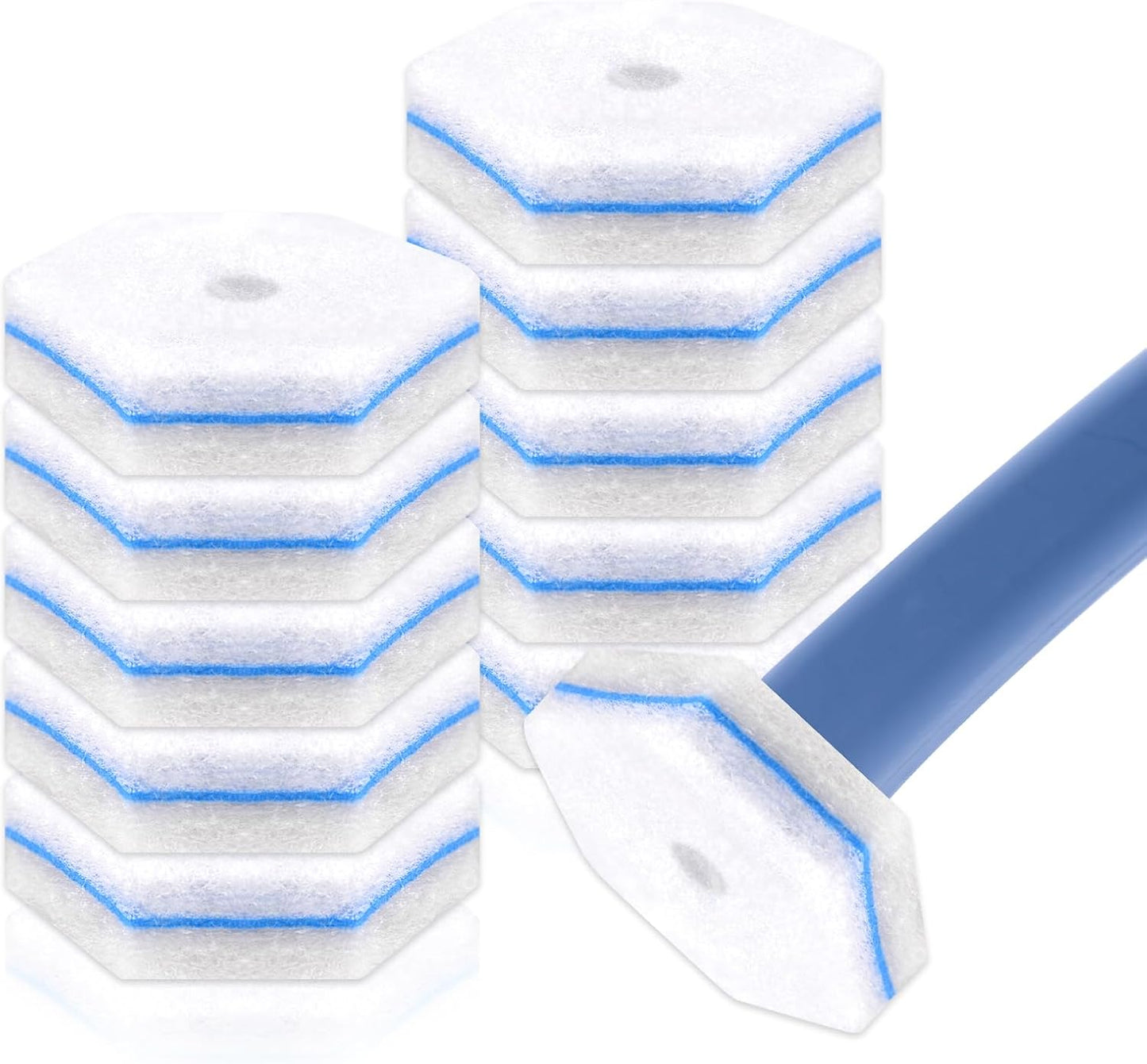 10PCS Toilet Wand Refills - Disposable Replacement Heads for Most Toilet Brushes | Hygienic Cleaning Pads | No-Scratch, Quick-Dry & Easy-to-Use (Polyester Cleaning Head)