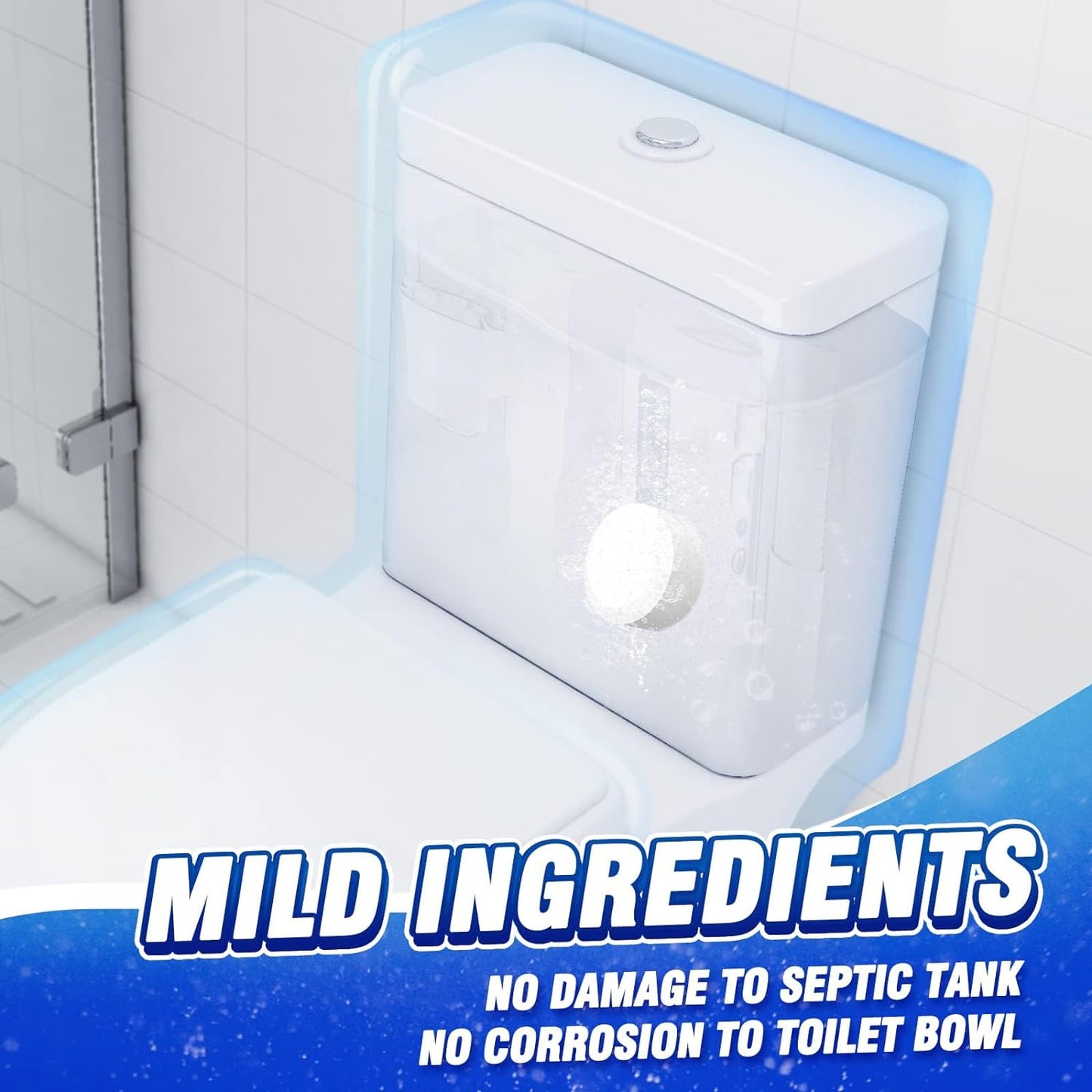 Vacplus Toilet Bowl Cleaners - 12 PACK, Household Toilet Cleaner, Automatic Toilet Bowl Cleaners with Bleach, Sustained-Release Toilet Tank Cleaners for Deodorizing and Descaling, 1.76 Ounces Each