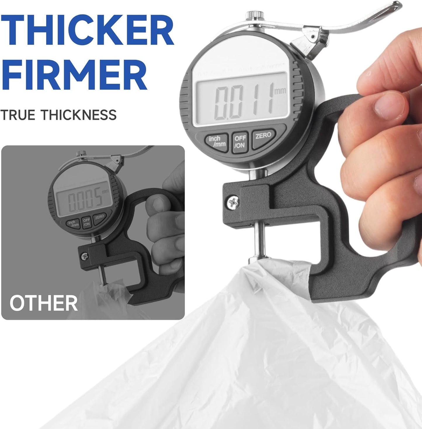 Small Trash Bags with Handles 4 Gallon 50 Count Black - Ocean Plastic Upcycling - Plastic Garbage Bags, Can Bin & Waste Basket Liner for Kitchen, Bathroom, Office and Pets