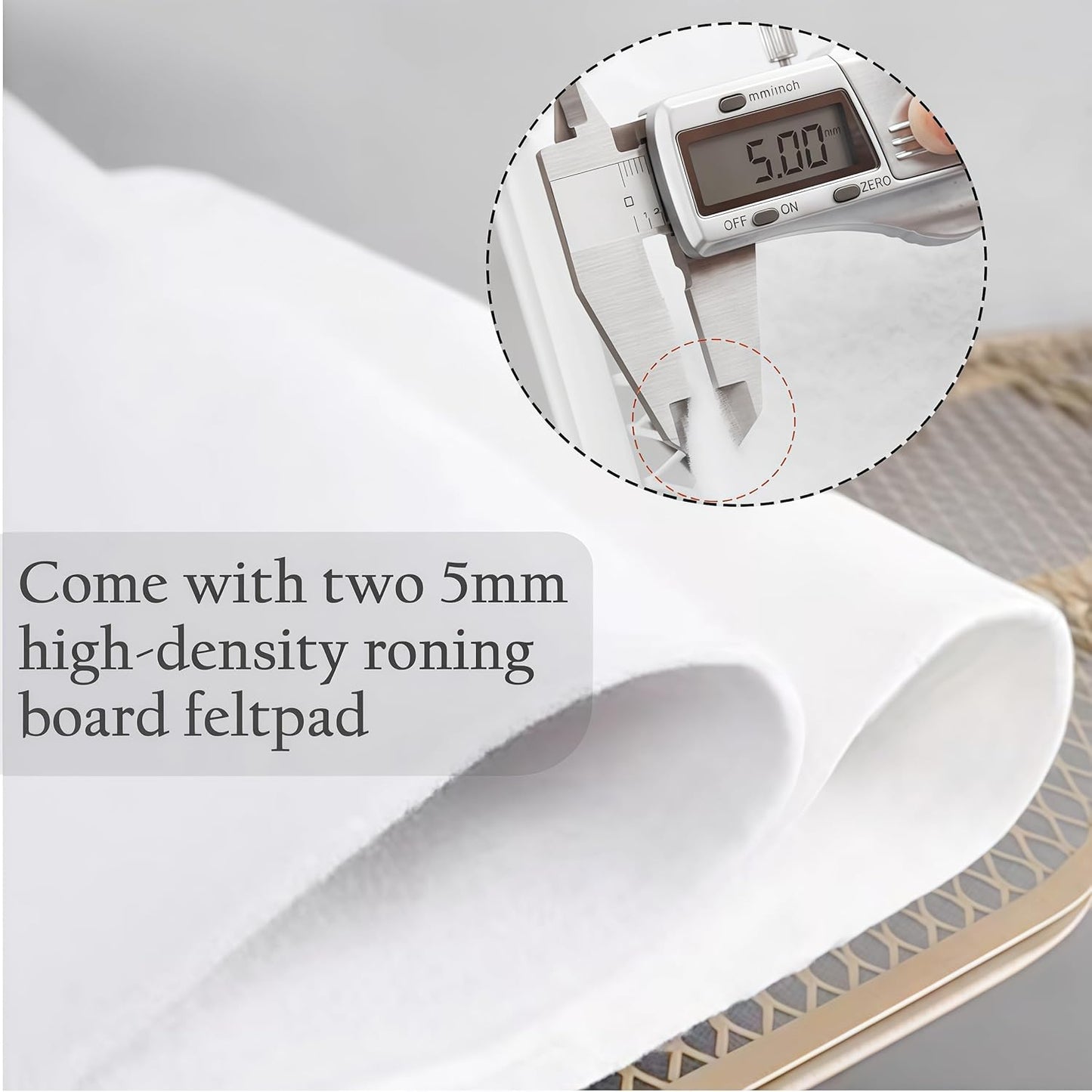 Ironing Board Cover with Two 5MM Thick Feltpads,12"x36"Heat Resistant Replacement Ironing Board Cover and Pad,Fits Standard Ironing Boards,Durability and Easy to Install