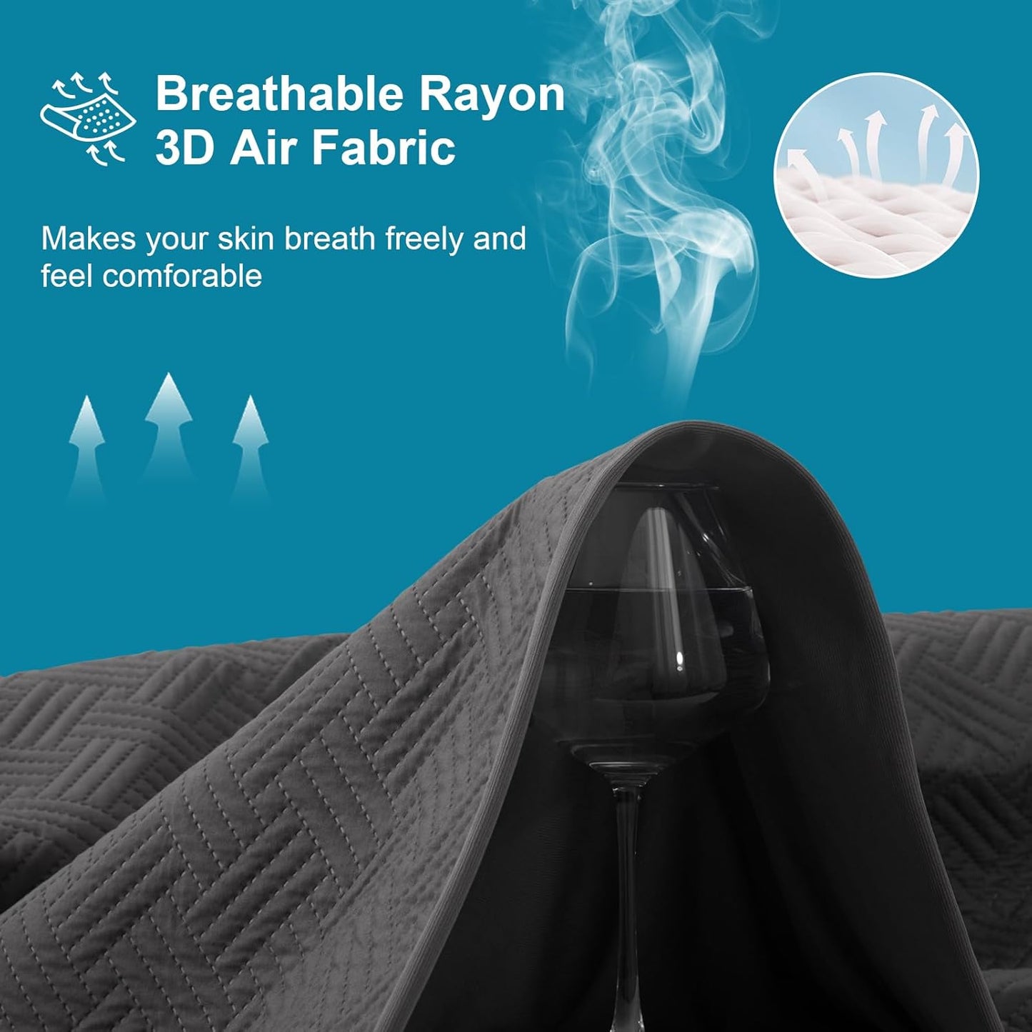 Waterproof Mattress Protector California King Size - Breathable, Noiseless, Ultra-Soft Bed Cover, Mattress Pad Cover with Deep Stretchable Pockets 8"-21" (Gray)