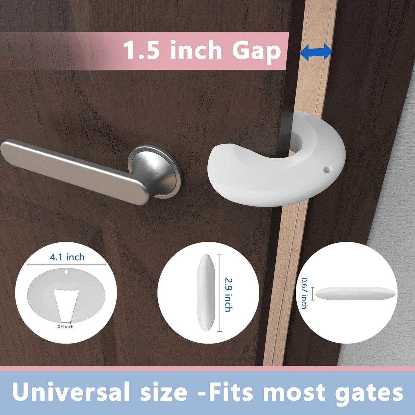 Door Pinch Guard and Door Slam Stopper, Durable Silicone Door Finger Pinch Guard, Prevents Finger Pinch Injuries, Slamming Doors, Door Safety for Kids, 4 Packs White Basic.