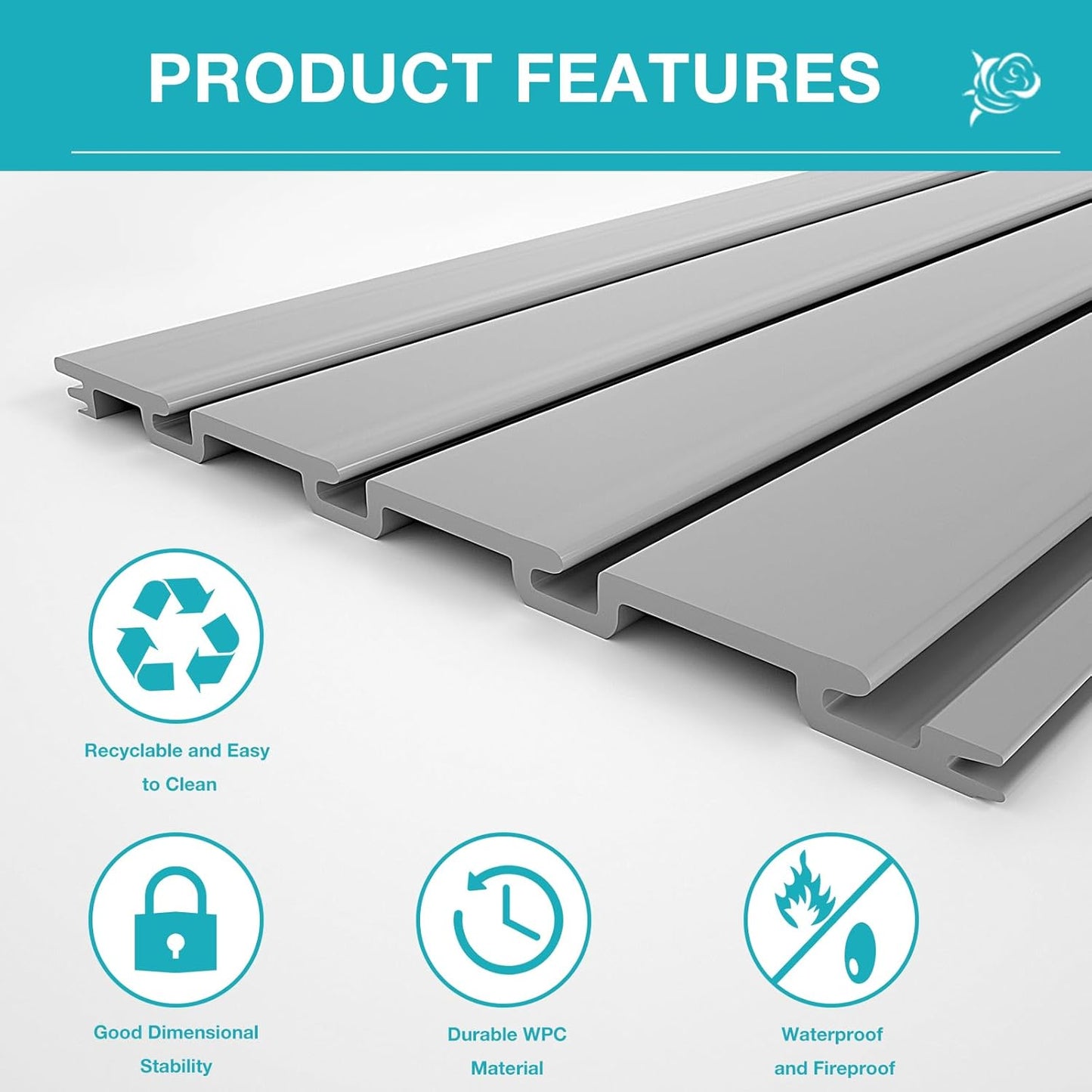 NeatiEase Slatwall Panel Wall Storage Systems, 4 x 4ft Slat Wall Paneling Garage Wall Organizer, Heavy Duty Wall Mounted PVC Wall Rack (Gray)