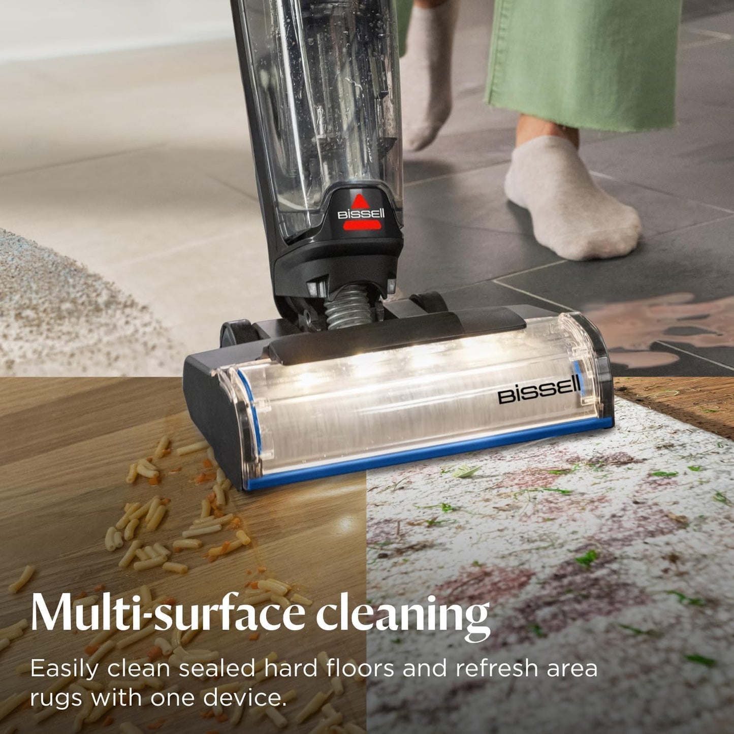 BISSELL Crosswave Cordless Plus, Wet Dy Vacuum w/FurFinder Headlights + Super Concentrate Multi Surface Formula for Sealed Hard Surfaces and Area Rugs