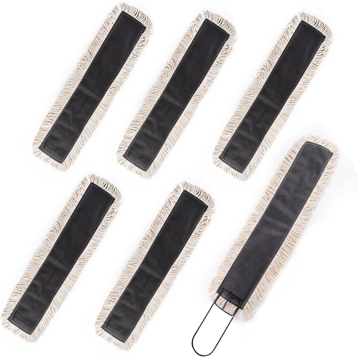 Matthew Cleaning 24'' High Strength Disposable Dust Mop Cotton Cut-end Yarn Mop Replacement Heads for Residential & Commercial Fit Standard Dust Mop Frames, Hardwood, Laminate, Concrete Floors 6Pack