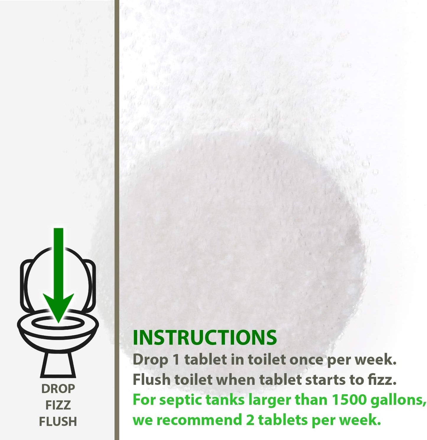 52 Weekly Septic Tank Treatment Fizz Tablets – Easy Flush Bio Toilet Tabs with Billions of Active Bacteria per Tablet – 1 Year Supply - 100% Natural & Safe for All Plumbing & Drain Lines…