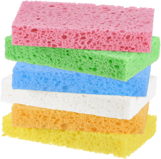 1-Set Kitchen Sponges, Condense Eco Cellulose Non-Scratch Scrub Heavy Sponge for Kitchen/Household/Bathroom, Clean Tough Messes Dish Scrubber [Multicolor]