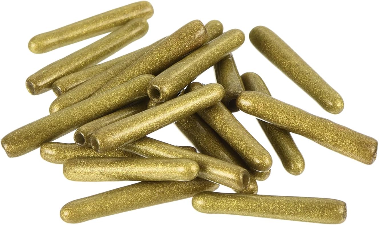 uxcell 20pcs Rubber End Caps 3/64"(1.3mm) ID Vinyl Round Tube Bolt Cap Cover Thread Protectors Gold