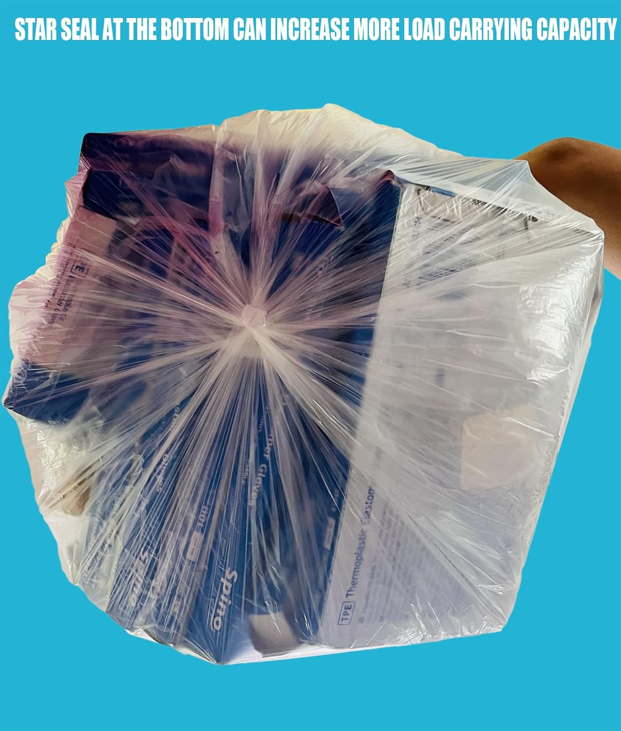 2-4 Gallon Trash Bags, 1000 Count Bulk Value Pack, Clear Plastic Recycling Bags, Small Multi-purpose Garbage Bags for Business Home Bathroom Kitchen Commercial and Industrial