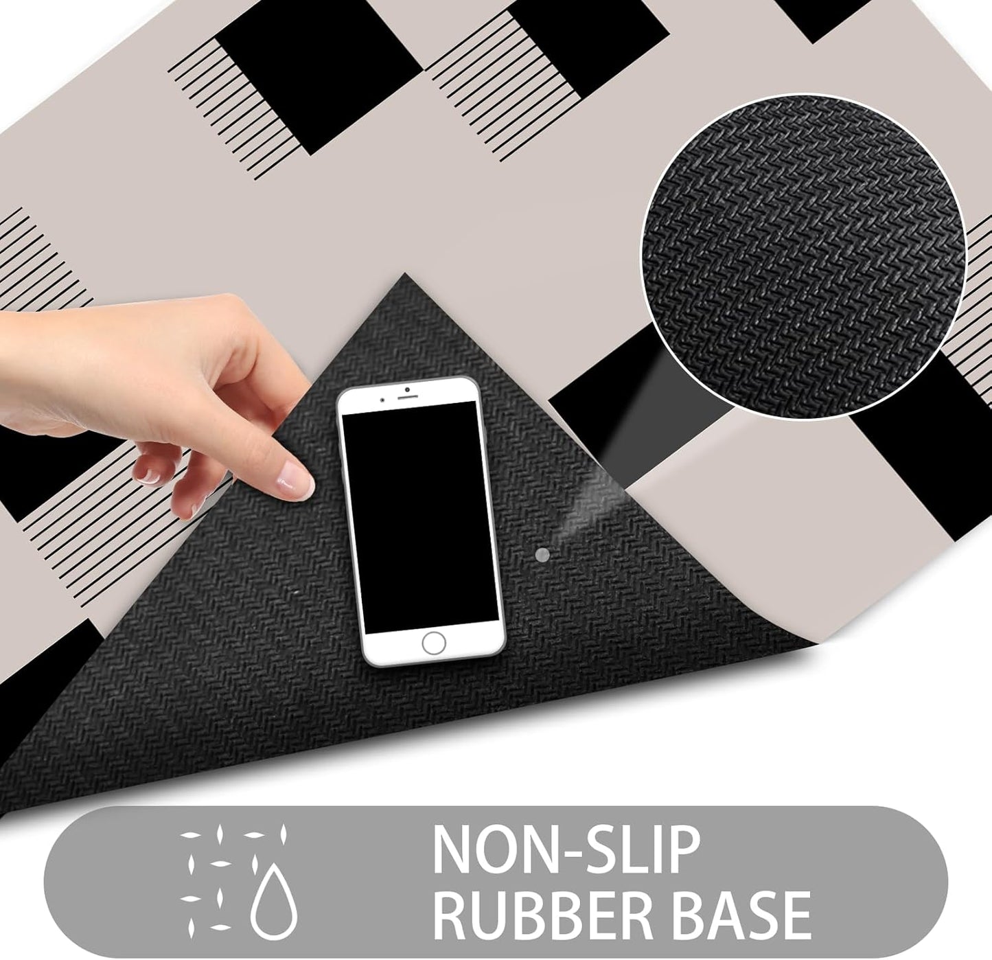 Ultra Thin Door Mat Indoor Entrance, 1/10 in Thin Door Mats for Inside Entry, Non-Slip Rubber Backing Washable Doormat, Fade Resistant, Absorbent, Low Profile Dirt Trapper, 30"X17"