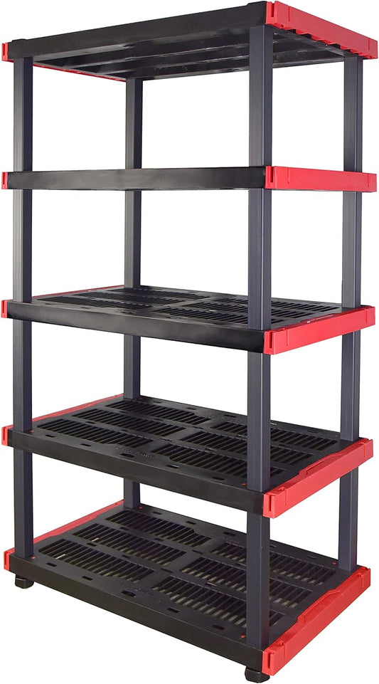 CX Craftsman, 5-Tier Highly Durable Storage Rack, 200lbs/shelf, (72.3”H x 40”W x 24”D), Interlocking Shelving Unit and Weather-Resistant Design, American Made Garage Shelf