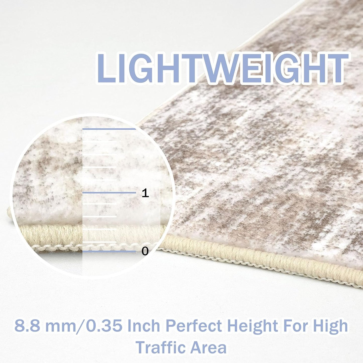 IOHOUZE Abstract Runner Rug 3x12 Ft Washable Runners for Hallways, Non Slip Kitchen Runner Printed Faux Wool Entryway Runner Indoor, Modern Abstract Floor Carpet for Hall Kitchen, Beige Brown