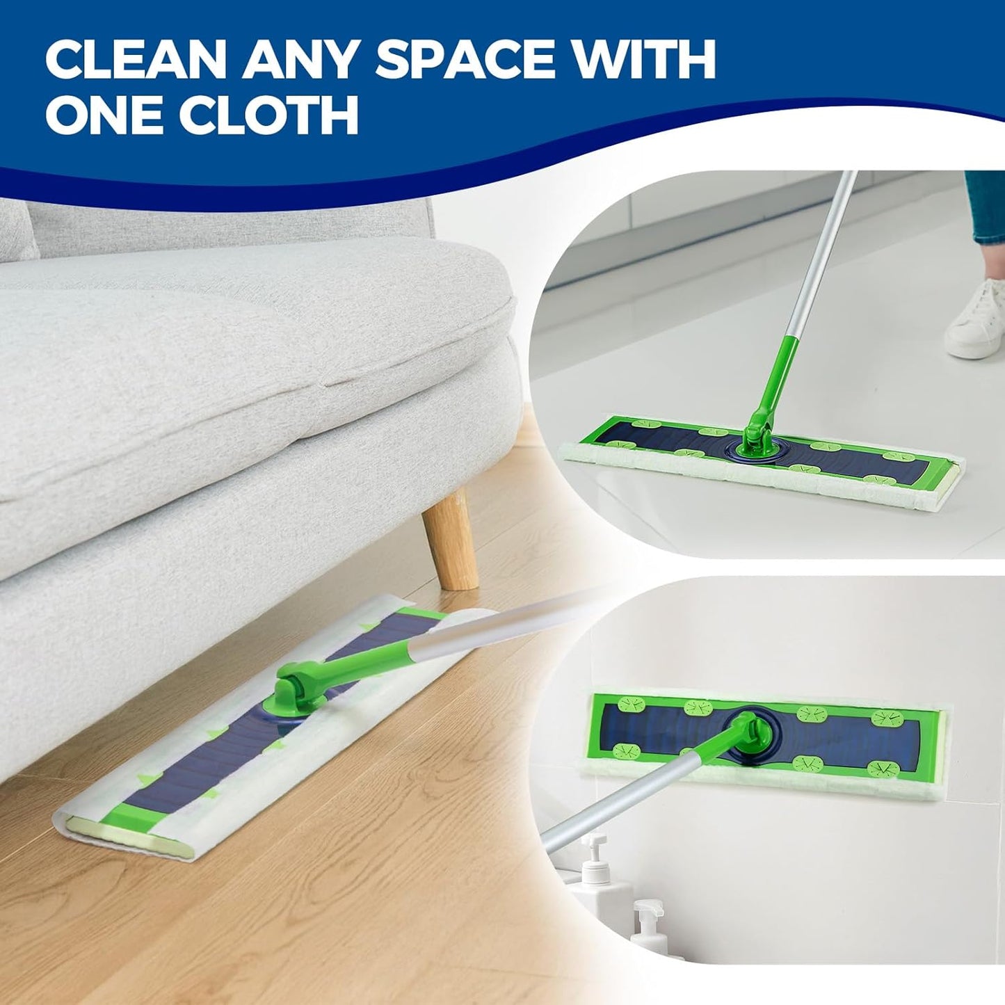 XL Dry Mop Refills Dust Sweeping Cloths Disposable Mop Pads for XL Sweeper X Large Floor Cleaning Mop Refills, 9.84x17.71 Inch, 40 Count