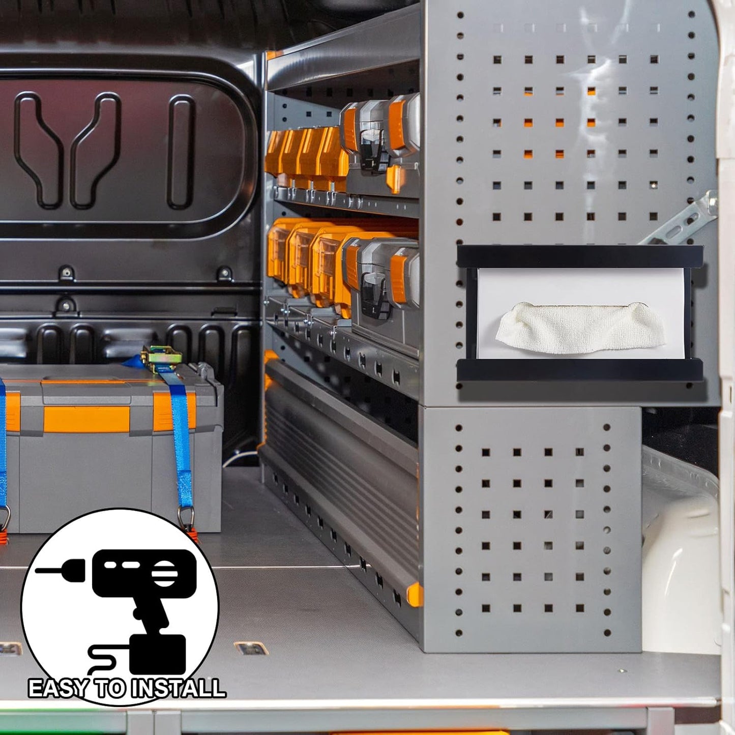 Lounsweer 6 Pcs Magnetic Glove Dispenser Holds Boxes of Towels Paper Tissue Glove Box Holder Wall Mount Kitchen Fridge Tool(Black)