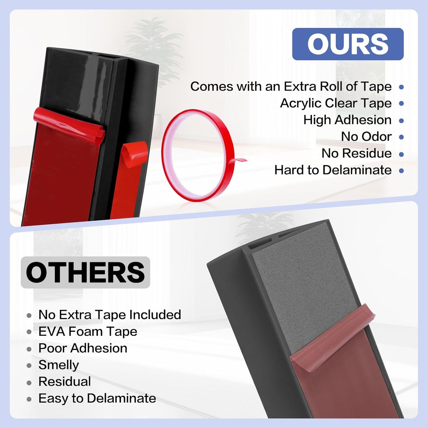 Floor Transition Strip Vinyl Door Threshold Ramp Self Adhesive Carpet Edging Strip Doorway Edge Trim, Overlap Edge Reducer for Laminate Carpet, Floor, Tile (Black, 2/5" to 3/5", 3.3Ft)