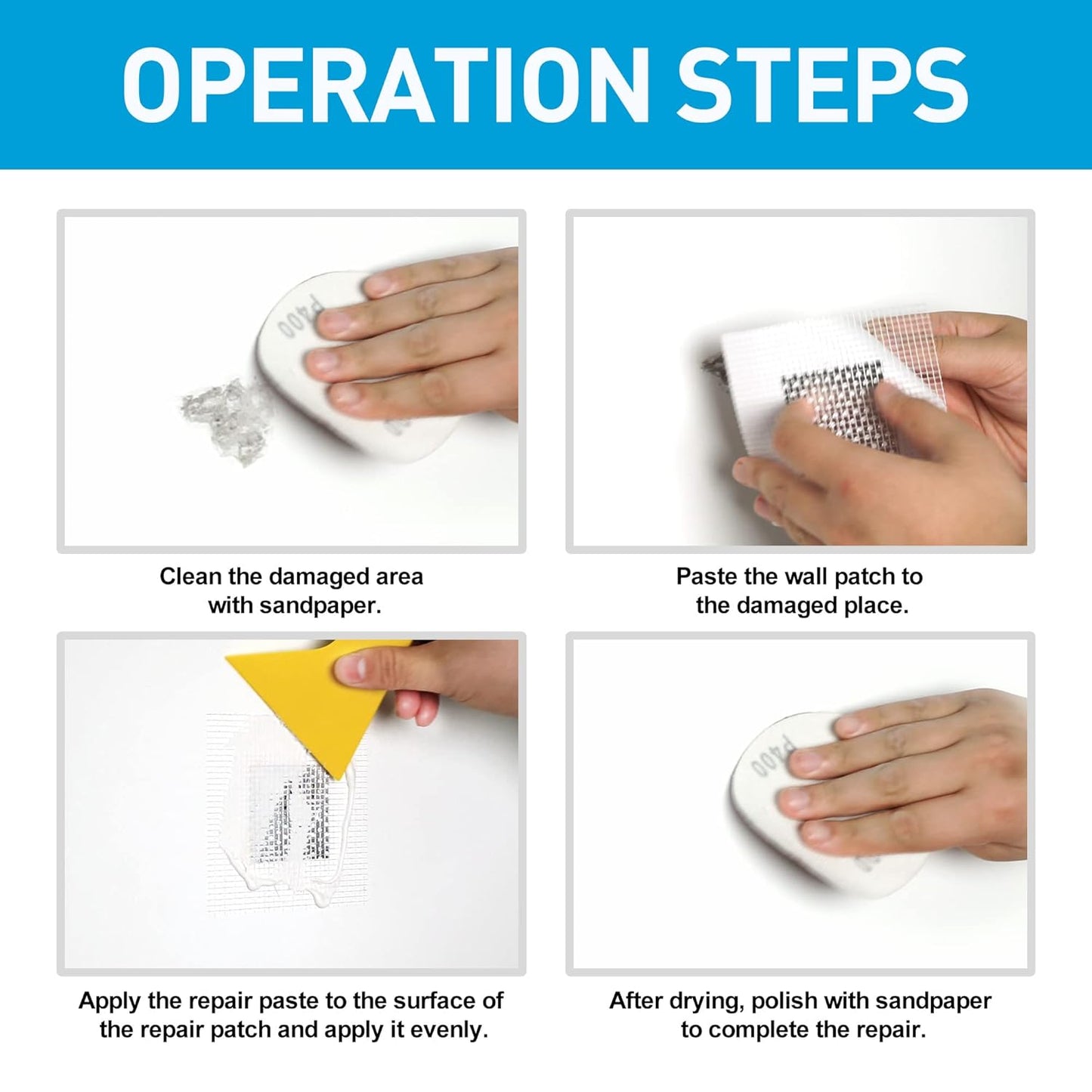 Spackle Wall Repair Kit, Drywall Repair Patch Kit,Wall Mending Agent Putty,Wall Repair Paste Plaster for Wall Crack/Nail Hole,Wall Repair Patch Kit with Scraper/Sandpaper