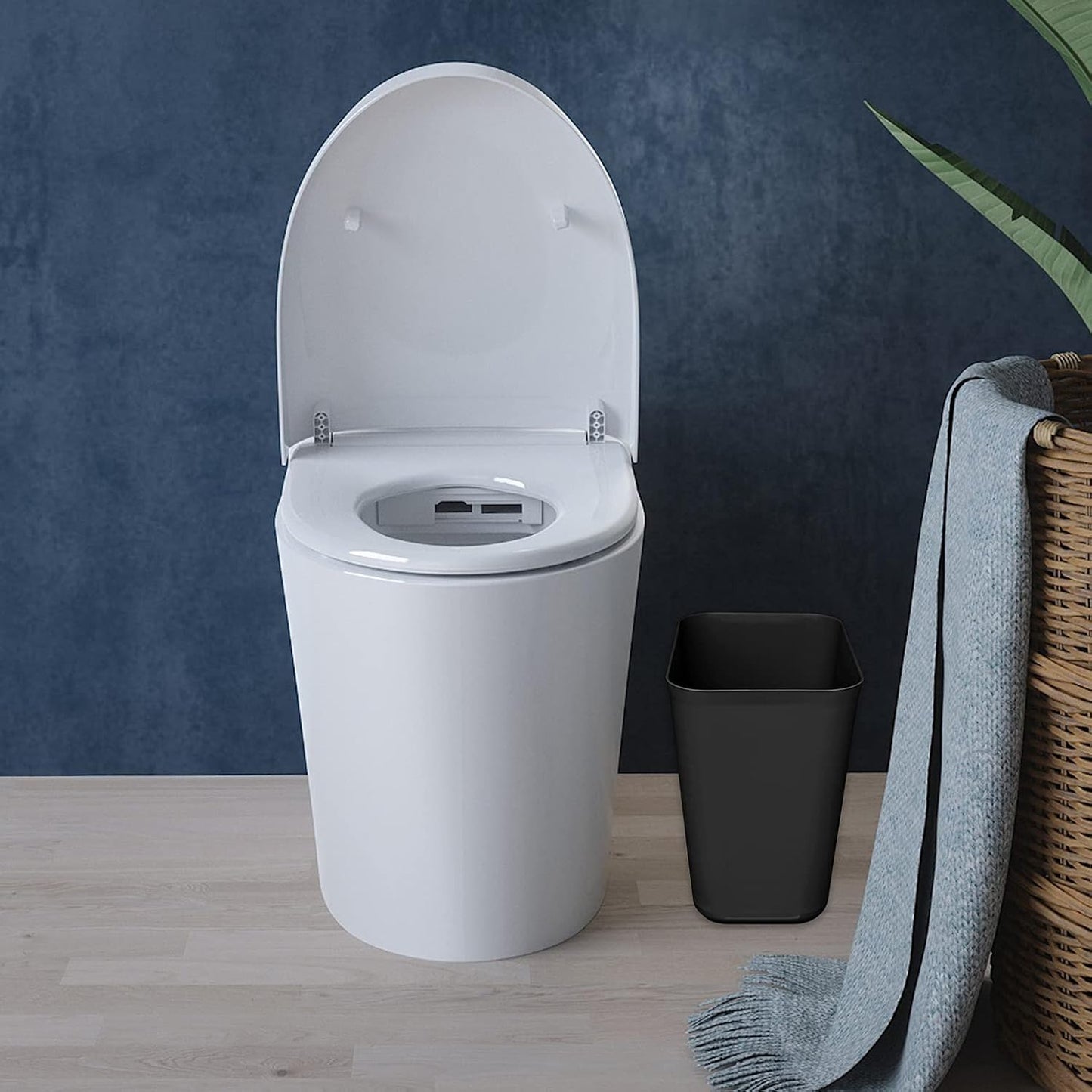 Nipogear 3 Gallons Efficient Trash Can Wastebasket, Fits Under Desk, Kitchen, Home, Office (Black, 3 Gallons-2 Pack)